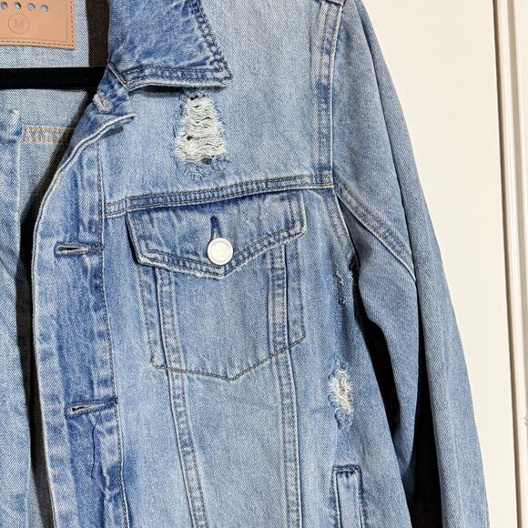Blank NYC Distressed Denim Jacket, Women's Size M - Picture 5 of 8